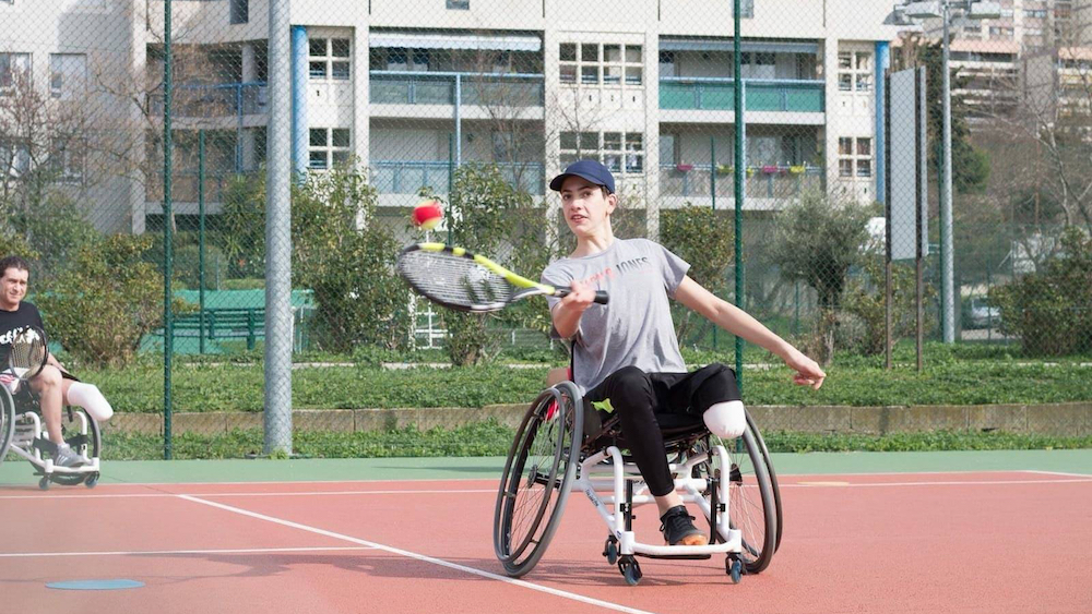 Lucas Liens, le frère de Mathieu Blanchard, à l'entraînement pendant sa rémission. Photo - Caty Liens