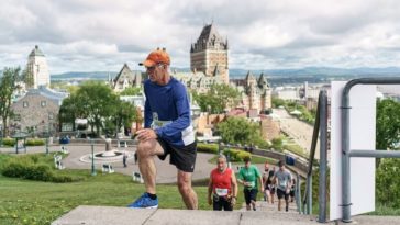 Un participant du Défi des escaliers